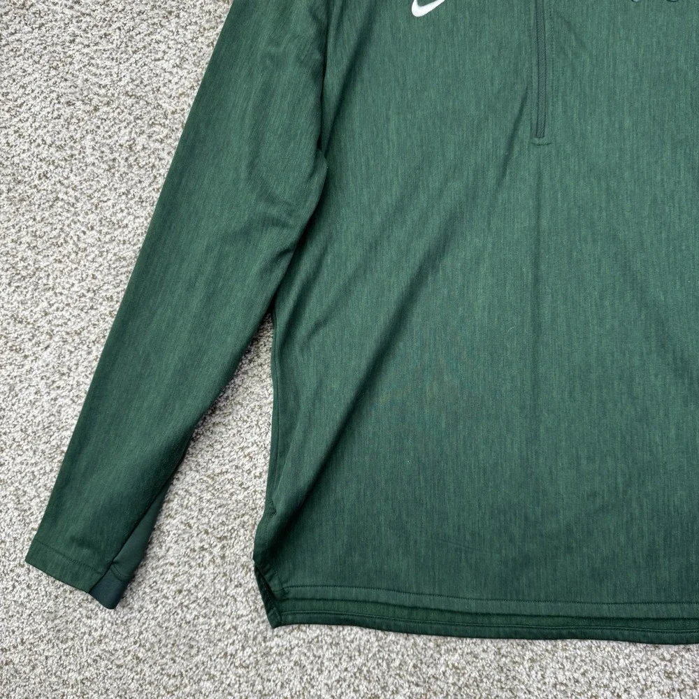 Michigan State Spartans Quarter Zip Pullover Mens Large Nike Performance Stretch